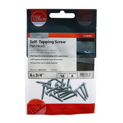 Picture of Self Tapping Screw PZ2 BZP 6 x 3/4 (Pack of 18)