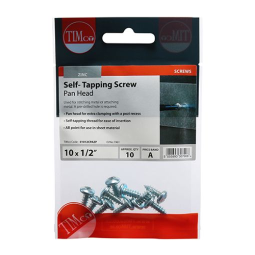 Picture of Self Tapping Screw PZ2 BZP 10 x 1/2 (Pack of 10)