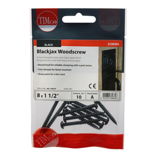 Picture of Blackjax Screw PZ2 Round Head 8 x 1 1/2 (Pack of 10)