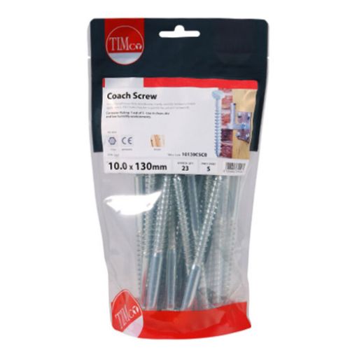 Picture of Coach Screw BZP 10 x 130mm (Pack of 23)