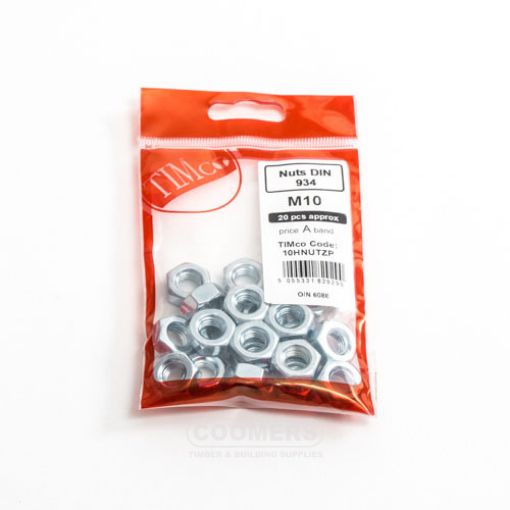 Picture of Hex Full Nut Zinc M10 (Bag of 20)