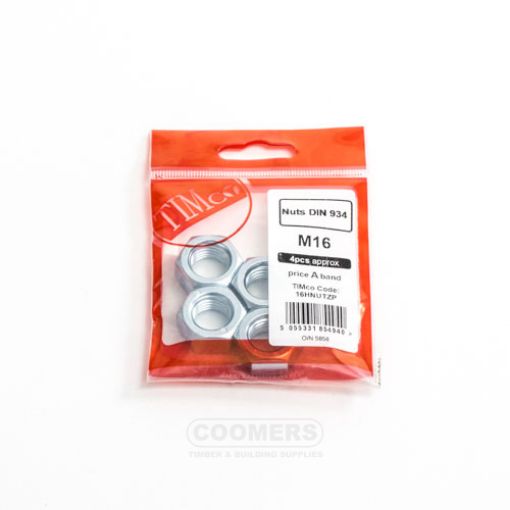 Picture of Hex Full Nut Zinc M16 (Bag of 4)