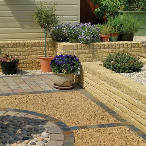 Picture of Pavestone Burford Tumbled Golden Buff Walling 65 x 305 x 102mm