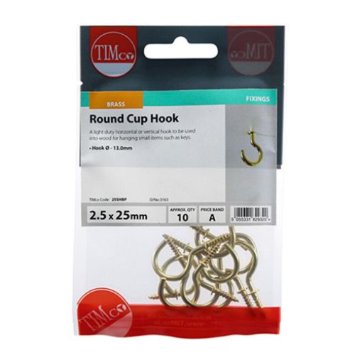 Picture of Cup Hook Round EB 2.5 x 25mm (Pack of 10)