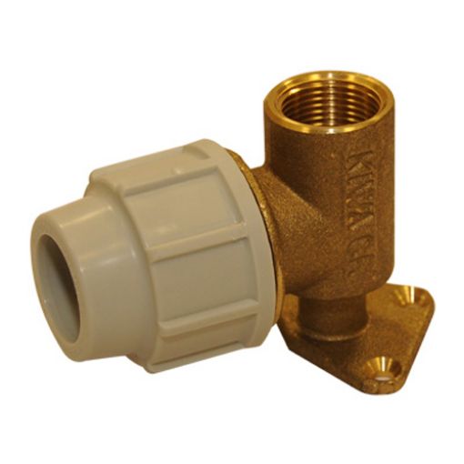 Picture of Plasson MDPE Brass Wall Plate Elbow Metal 20mm