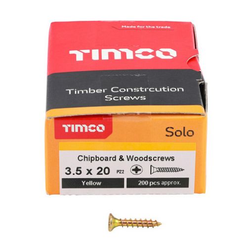 Picture of Solo Woodscrew PZ2 CSK ZYP 3.5 x 20mm (Box of 200)