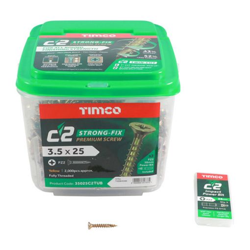 Picture of C2 Strong-Fix Screw PZ2 ZYP 3.5 x 25mm (Tub of 2000)