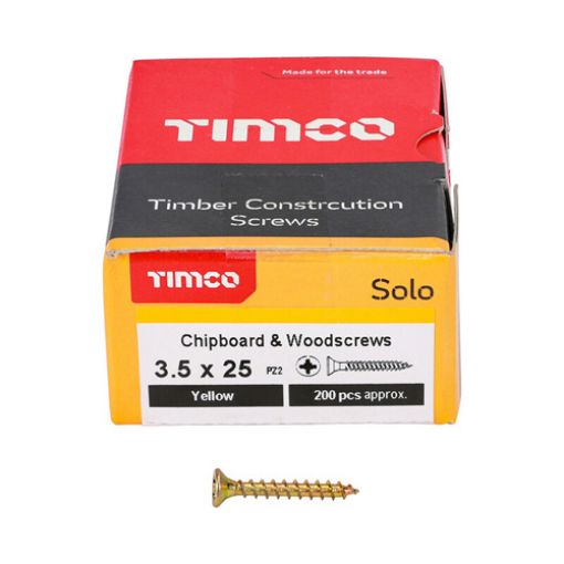 Picture of Solo Woodscrew PZ2 CSK ZYP 3.5 x 25mm (Box of 200)