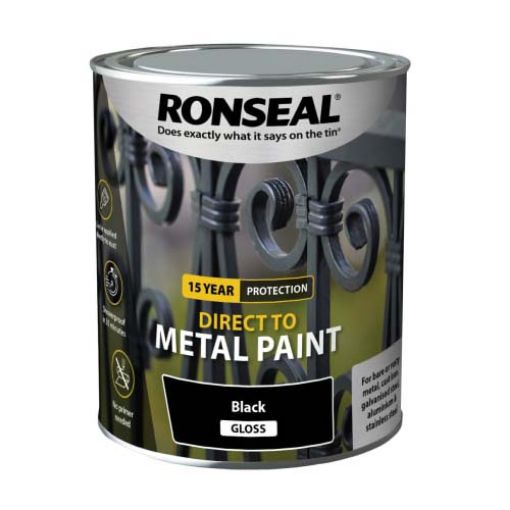 Picture of Ronseal Direct To Metal Black Gloss 750ml