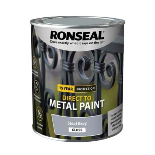 Picture of Ronseal Direct To Metal Steel Grey Gloss 750ml