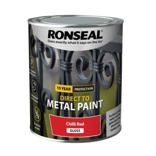 Picture of Ronseal Direct To Metal Chilli Red Gloss 750ml
