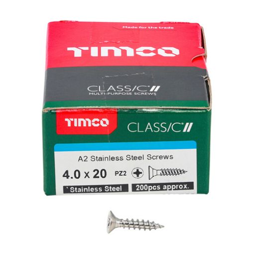 Picture of A2 Stainless Steel Screws 4.0 x 20mm (Box of 200)