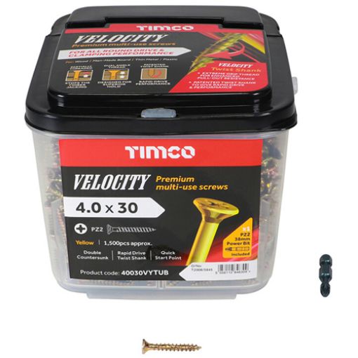 Picture of Velocity Screw PZ2 ZYP 4.0 x 30mm (Tub of 1500)