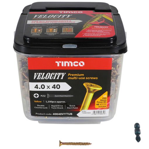 Picture of Velocity Screw PZ2 ZYP 4.0 x 40mm (Tub of 1200)