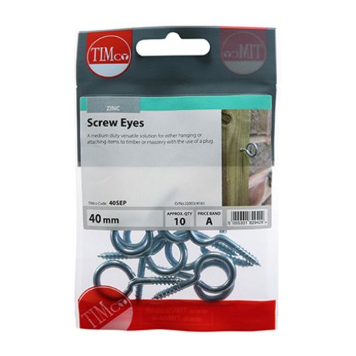 Picture of Screw Eye Zinc 8g x 40mm (Pack of 10)
