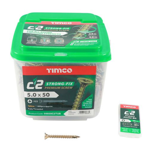 Picture of C2 Strong-Fix Screw PZ2 ZYP 5.0 x 50mm (Tub of 600)