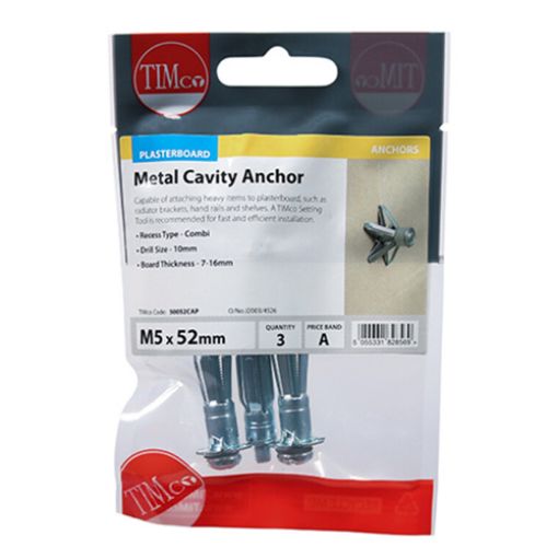 Picture of Cavity Anchor BZP M5 x 52mm (Pack of 3)