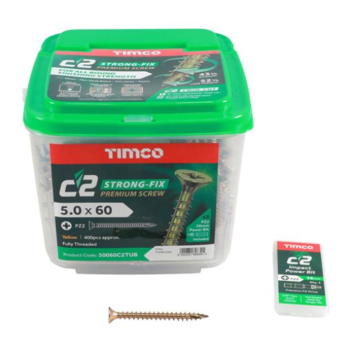 Picture of C2 Strong-Fix Screw PZ2 ZYP 5.0 x 60mm (Tub of 400)
