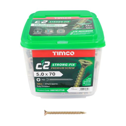 Picture of C2 Strong-Fix Screw PZ2 ZYP 5.0 x 70mm (Tub of 375)