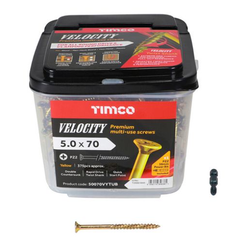 Picture of Velocity Screw PZ2 ZYP 5.0 x 70mm (Tub of 375)