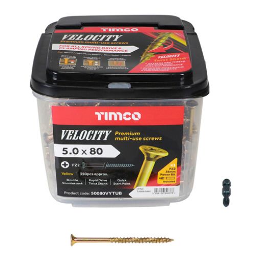Picture of Velocity Screw PZ2 ZYP 5.0 x 80mm (Tub of 350)