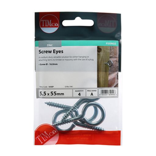 Picture of Screw Eye BZP 12g x 55mm (Pack of 4)