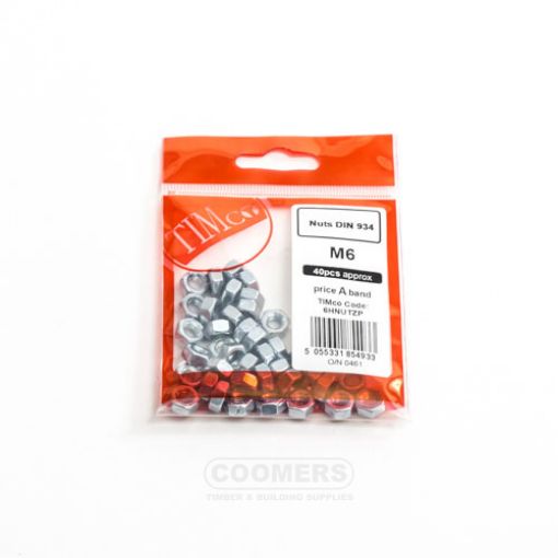 Picture of Hex Full Nut Zinc M6 (Bag of 40)