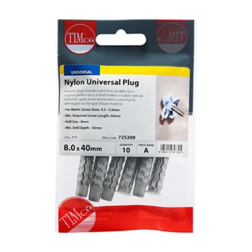 Picture of Nylon Universal Plug 8.0 x 40 (Pack of 10)