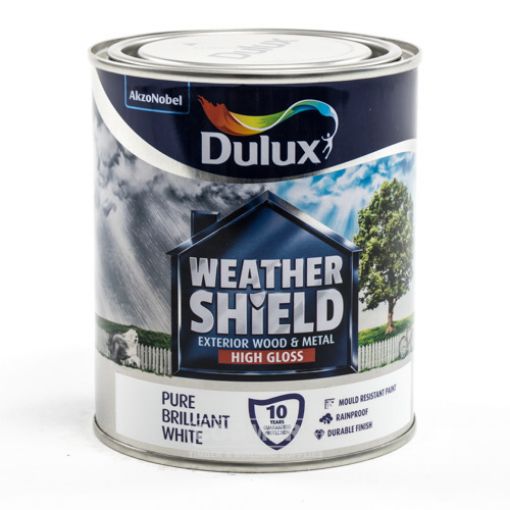 Picture of Dulux Weathershield Exterior Gloss Pure Brilliant White 750ml