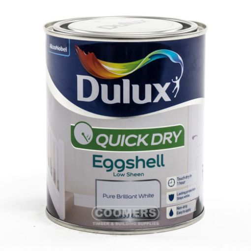 Picture of Dulux Quick Dry Eggshell Pure Brilliant White 750ml