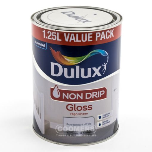 Picture of Dulux Non Drip Gloss Pure Brilliant White 1.25Ltr