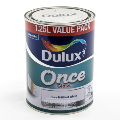 Picture of Dulux Once Gloss Pure Brilliant White 1.25Ltr