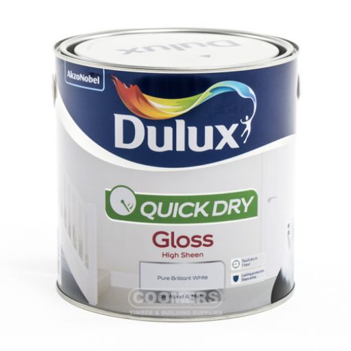 Picture of Dulux Quick Dry Gloss Pure Brilliant White 2.5Ltr