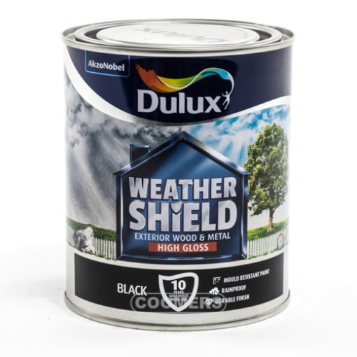 Picture of Dulux Weathershield Exterior Gloss Black 750ml