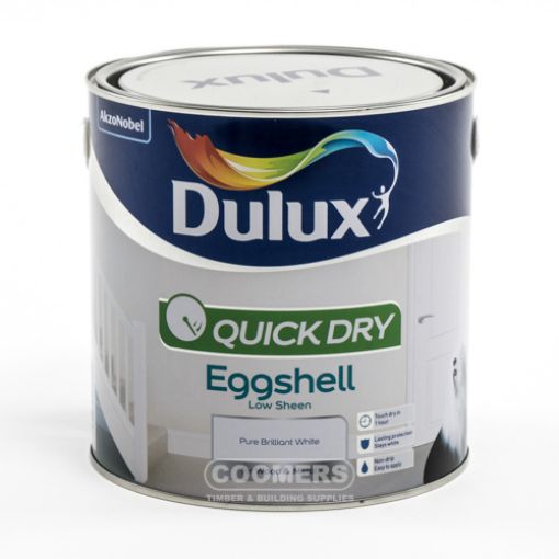 Picture of Dulux Quick Dry Eggshell Pure Brilliant White 2.5Ltr