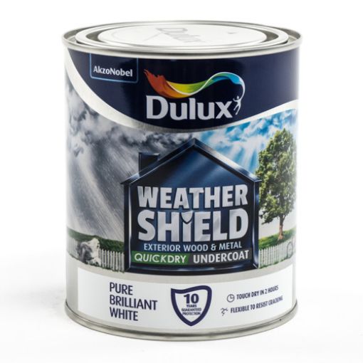 Picture of Dulux Weathershield Quick Dry Exterior Undercoat Pure Brilliant White 750ml