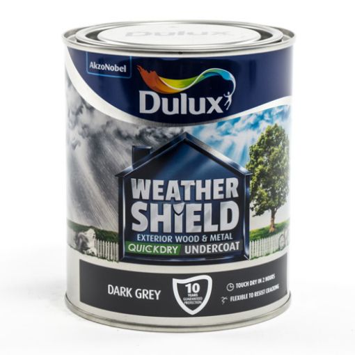 Picture of Dulux Weathershield Quick Dry Exterior Undercoat Dark Grey 750ml