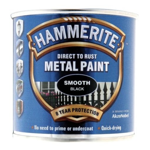 Picture of Hammerite Smooth Direct To Rust Black 250ml