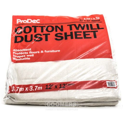 Picture of Prodec Cotton Twill Dust Sheet 3.7 x 3.7Mtr
