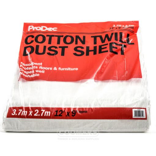 Picture of Prodec Cotton Twill Dust Sheet 3.7 x 2.7Mtr