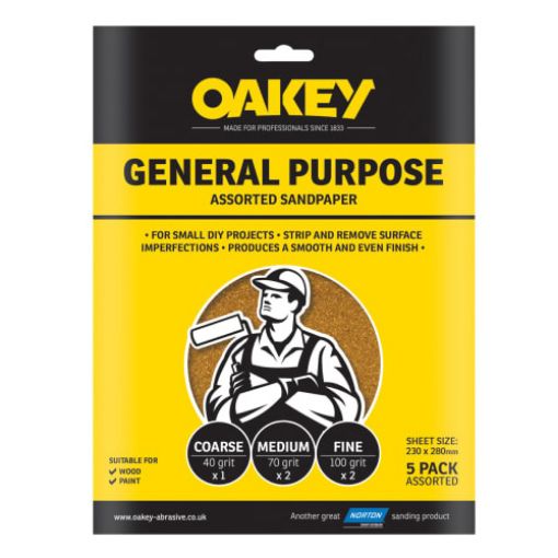 Picture of Oakey Glasspaper Sanding Sheets 230 x 280mm Fine 120G