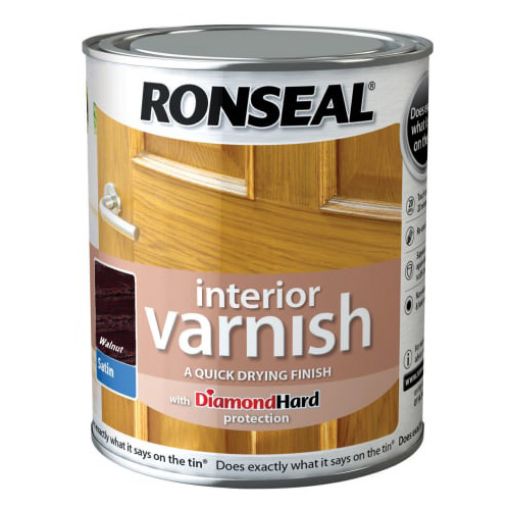 Picture of Ronseal Interior Varnish Quick Dry Satin Walnut 250ml