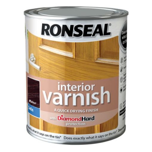 Picture of Ronseal Interior Varnish Quick Dry Satin Walnut 750ml