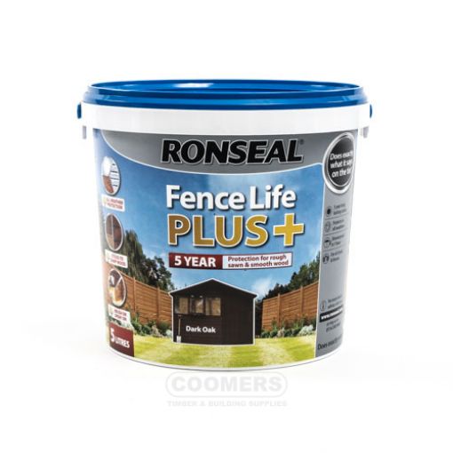 Picture of Ronseal Fence Life Plus+ Dark Oak 5Ltr