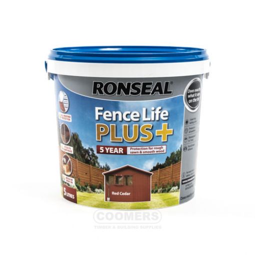 Picture of Ronseal Fence Life Plus+ Red Cedar 5Ltr