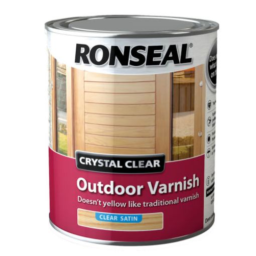 Picture of Ronseal Crystal Clear Outdoor Varnish Satin Clear 750ml