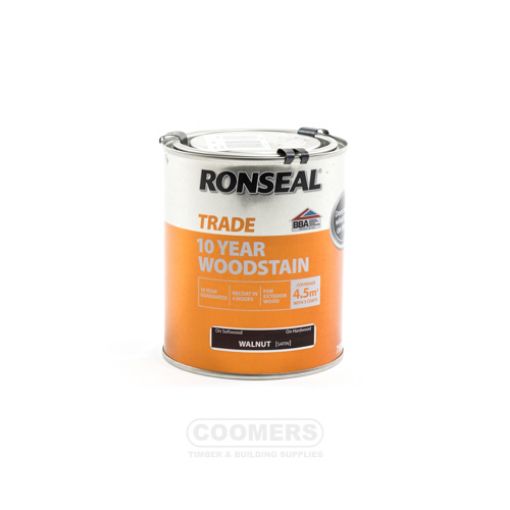 Picture of Ronseal Trade 10 Year Woodstain Walnut 750ml