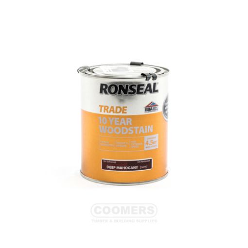 Picture of Ronseal Trade 10 Year Woodstain Deep Mahogany 750ml