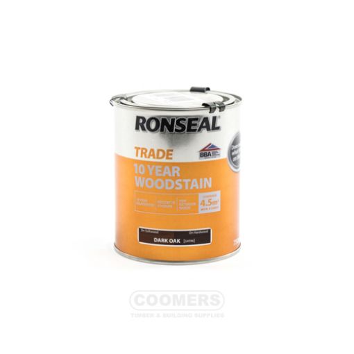 Picture of Ronseal Trade 10 Year Woodstain Dark Oak 750ml