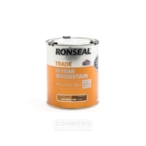 Picture of Ronseal Trade 10 Year Woodstain Natural Oak 750ml